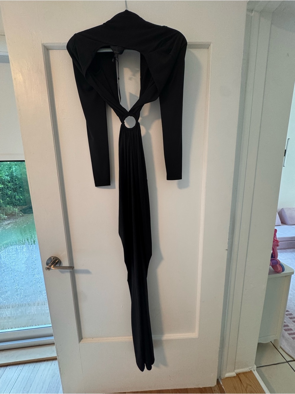 REVOLVE Black Long-Sleeve Open-Back Maxi jumper with Ring Detail